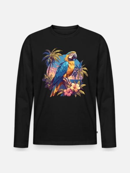 Parrot Parrot Parrot - Men's Premium Organic Long Sleeve Shirt - black