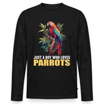 Papageie Papagei - Männer Premium Bio Langarmshirt - Schwarz - Vorne - Nico (187cm)