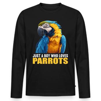 Papageie Papagei - Männer Premium Bio Langarmshirt - Schwarz - Vorne - Nico (187cm)