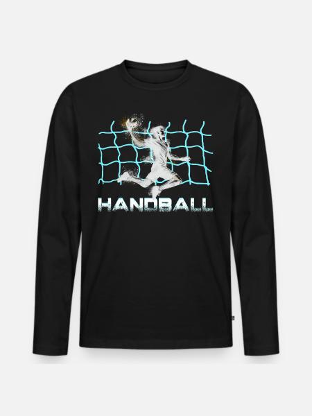 Handball - Men's Premium Organic Long Sleeve Shirt - black