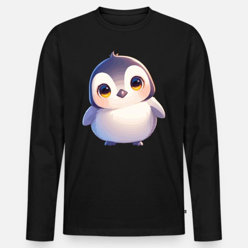 Pinguine Pinguin - Männer Premium Bio Langarmshirt - Schwarz