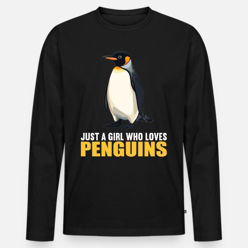 Pinguine Pinguin - Männer Premium Bio Langarmshirt - Schwarz