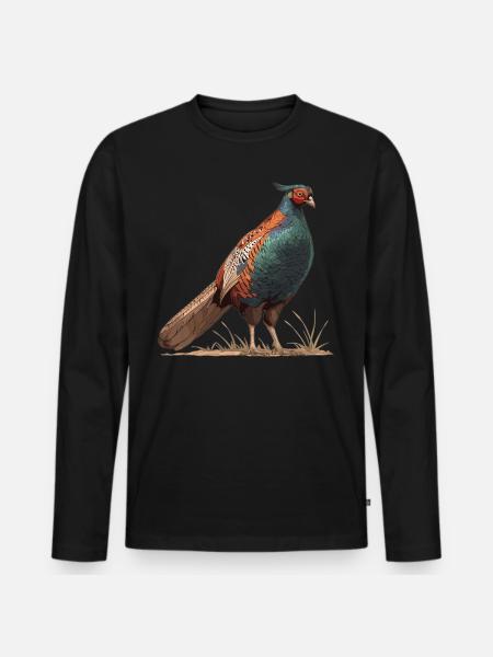 Pheasants Pheasant - Men's Premium Organic Long Sleeve Shirt - black
