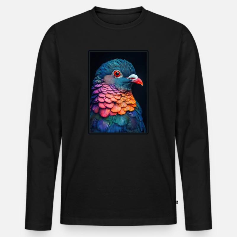 Tauben Taube - Männer Premium Bio Langarmshirt - Schwarz