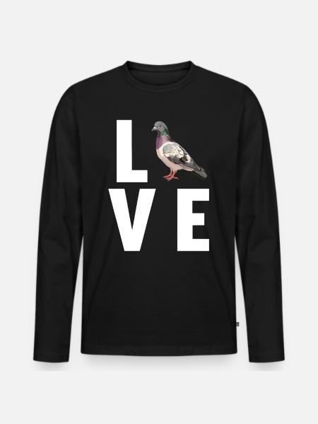 Tauben Taube - Männer Premium Bio Langarmshirt - Schwarz
