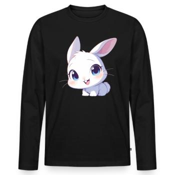Bunny Bunny - Men's Premium Organic Long Sleeve Shirt - black - Front - Nico (187cm)