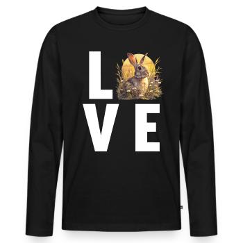 Bunny Bunny - Men's Premium Organic Long Sleeve Shirt - black - Front - Nico (187cm)