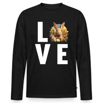 Bunny Bunny - Men's Premium Organic Long Sleeve Shirt - black - Front - Nico (187cm)