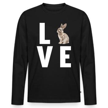 Bunny Bunny - Men's Premium Organic Long Sleeve Shirt - black - Front - Nico (187cm)
