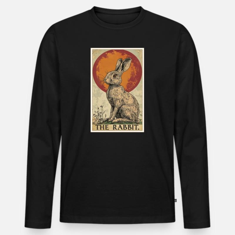 Hasen Hase - Männer Premium Bio Langarmshirt - Schwarz