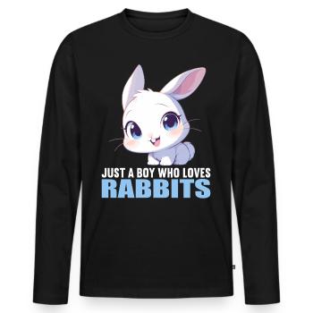 Bunny Bunny - Men's Premium Organic Long Sleeve Shirt - black - Front - Nico (187cm)