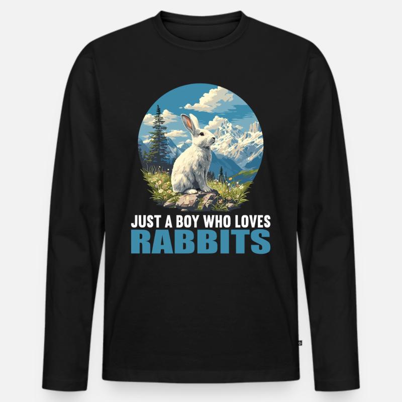 Hasen Hase - Männer Premium Bio Langarmshirt - Schwarz
