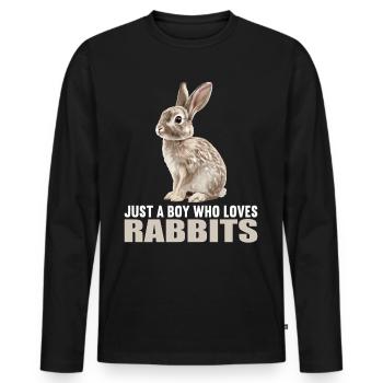 Lapin Lapin - T-shirt manches longues Premium bio Homme - noir - Devant - Nico (187cm)