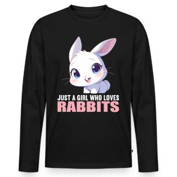 Bunny Bunny - Men's Premium Organic Long Sleeve Shirt - black - Front - Nico (187cm)