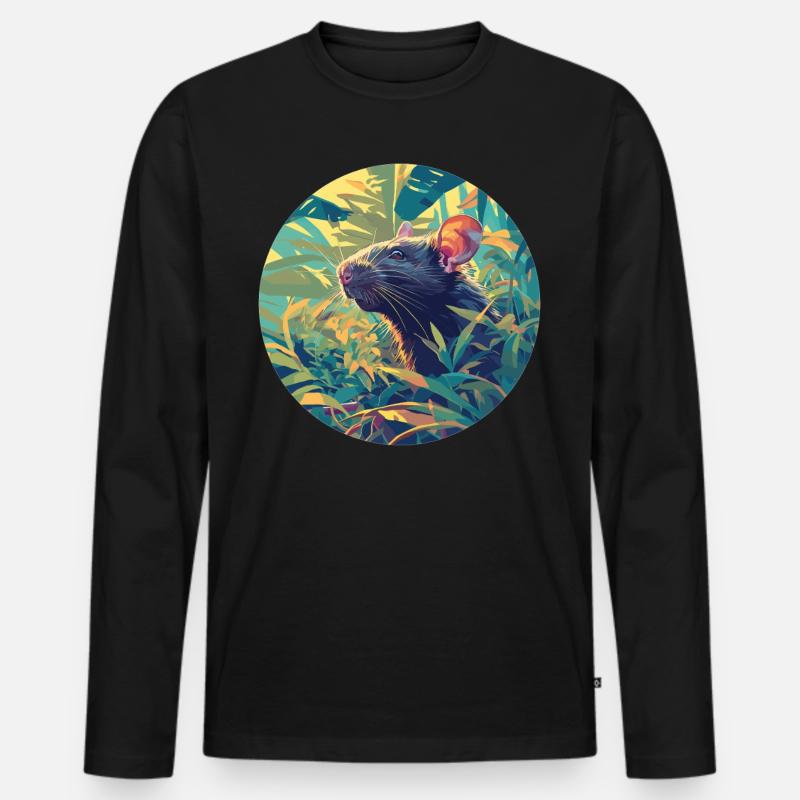 Ratten Ratte - Männer Premium Bio Langarmshirt - Schwarz