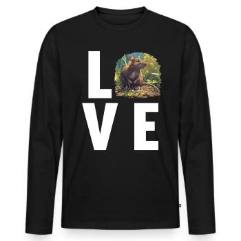 Rat Rat - T-shirt manches longues Premium bio Homme - noir - Devant - Nico (187cm)