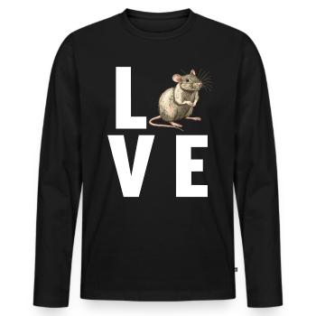 Rat Rat - T-shirt manches longues Premium bio Homme - noir - Devant - Nico (187cm)