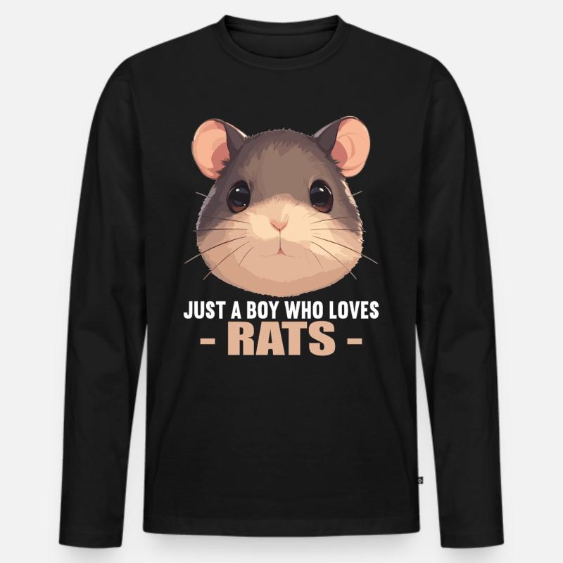 Ratten Ratte - Männer Premium Bio Langarmshirt - Schwarz