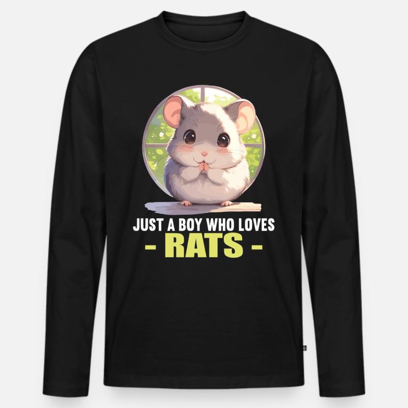 Ratten Ratte - Männer Premium Bio Langarmshirt - Schwarz