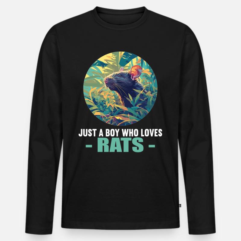 Ratten Ratte - Männer Premium Bio Langarmshirt - Schwarz