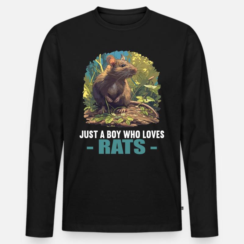Ratten Ratte - Männer Premium Bio Langarmshirt - Schwarz
