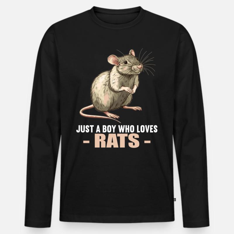 Ratten Ratte - Männer Premium Bio Langarmshirt - Schwarz