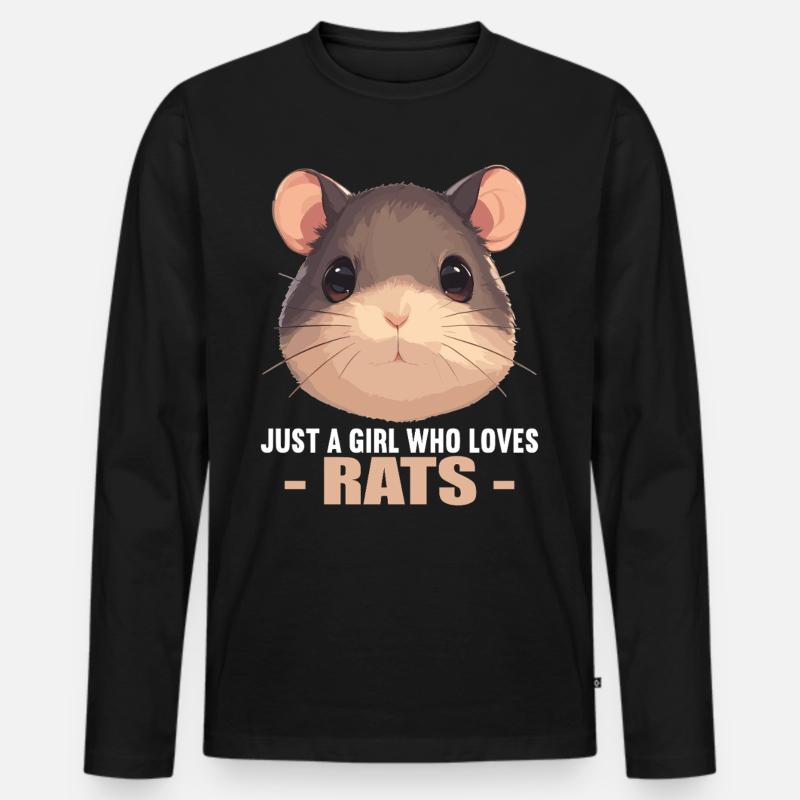 Ratten Ratte - Männer Premium Bio Langarmshirt - Schwarz