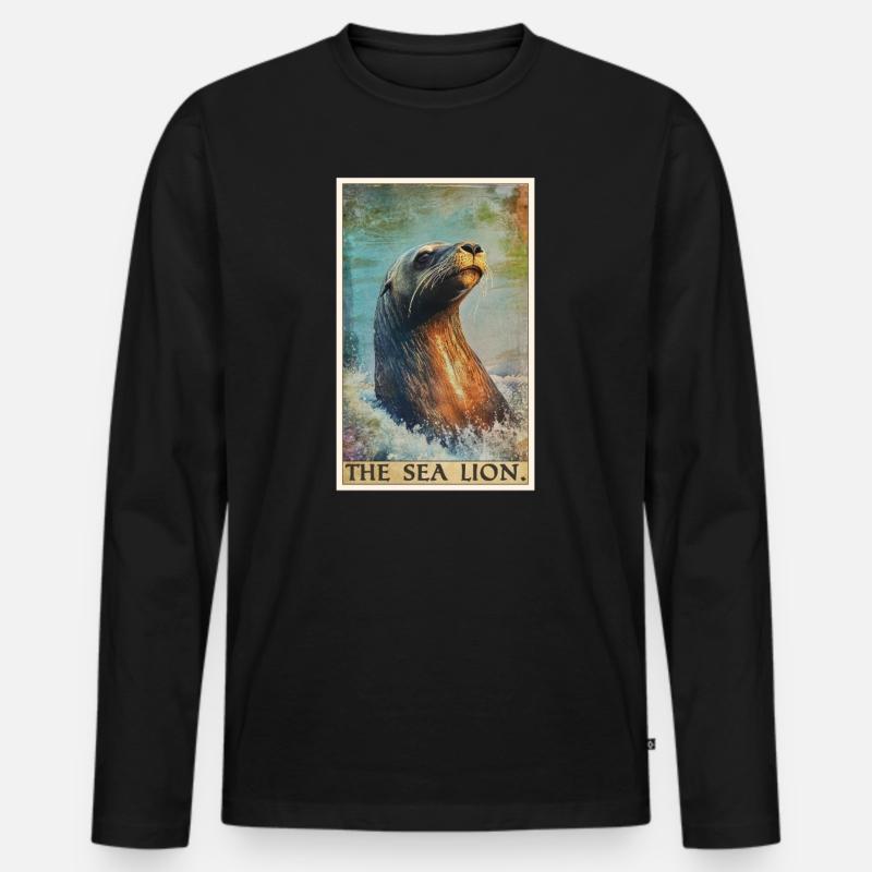 Seelöwen Seelöwe - Männer Premium Bio Langarmshirt - Schwarz