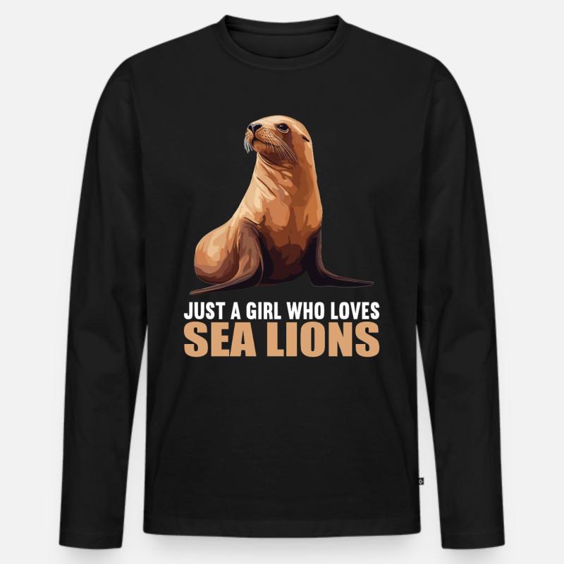Seelöwen Seelöwe - Männer Premium Bio Langarmshirt - Schwarz