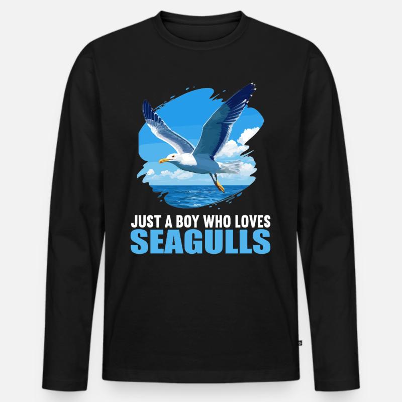 Möwen Möwe - Männer Premium Bio Langarmshirt - Schwarz