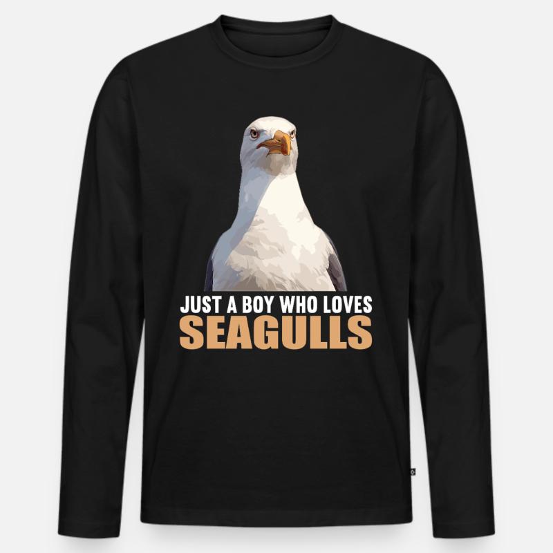 Möwen Möwe - Männer Premium Bio Langarmshirt - Schwarz
