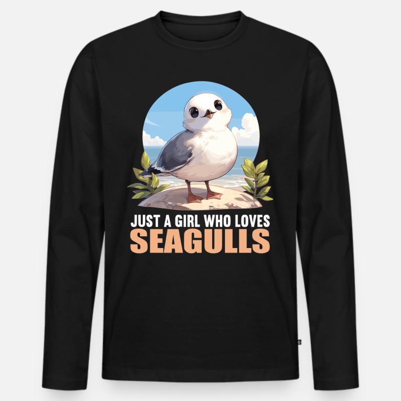 Möwen Möwe - Männer Premium Bio Langarmshirt - Schwarz