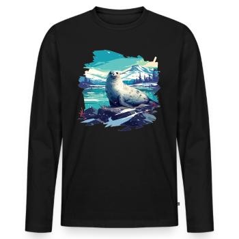 Seals, Seal - Men's Premium Organic Long Sleeve Shirt - black - Front - Nico (187cm)