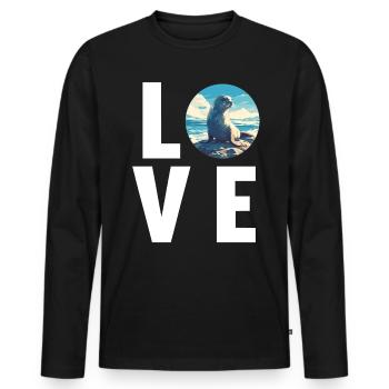 Seals, Seal - Men's Premium Organic Long Sleeve Shirt - black - Front - Nico (187cm)