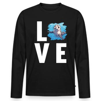 Seals, Seal - Men's Premium Organic Long Sleeve Shirt - black - Front - Nico (187cm)