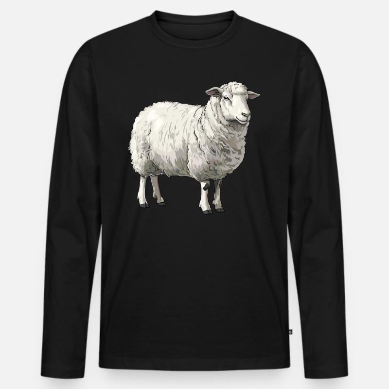Schafe Schaf - Männer Premium Bio Langarmshirt - Schwarz