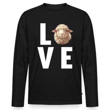 Schafe Schaf - Männer Premium Bio Langarmshirt - Schwarz - Vorne - Nico (187cm)