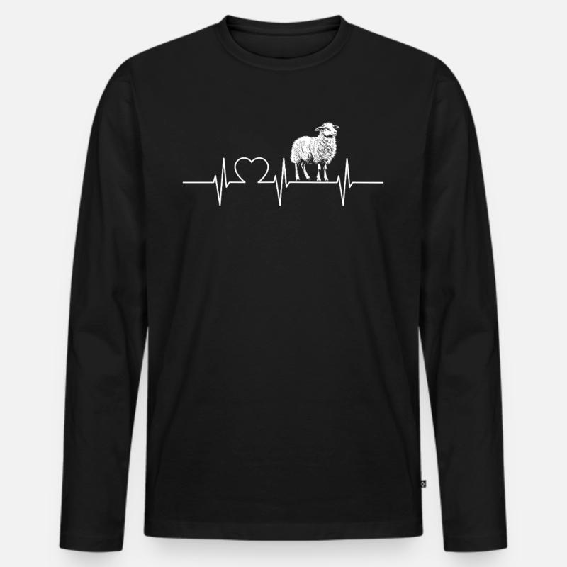 Schafe Schaf - Männer Premium Bio Langarmshirt - Schwarz