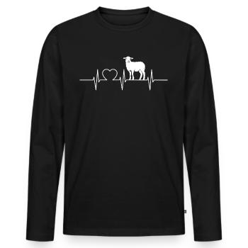 Schafe Schaf - Männer Premium Bio Langarmshirt - Schwarz - Vorne - Nico (187cm)