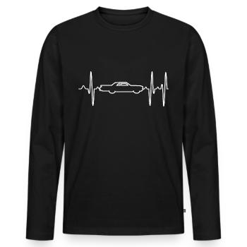 automobile - Men's Premium Organic Long Sleeve Shirt - black - Front - Nico (187cm)