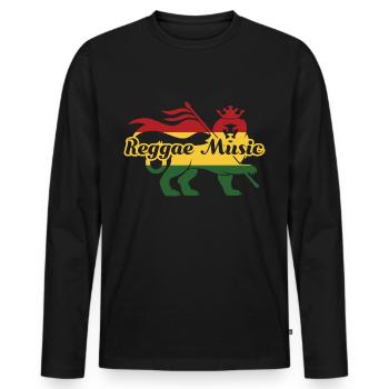 reggae - T-shirt manches longues Premium bio Homme - noir - Devant - Nico (187cm)