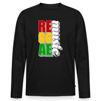 reggae - T-shirt manches longues Premium bio Homme - noir - Devant - Nico (187cm)