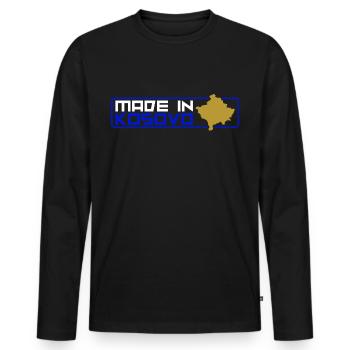 Pays d'origine du Kosovo Kosovare Kosova Albanie - T-shirt manches longues Premium bio Homme - noir - Devant - Nico (187cm)