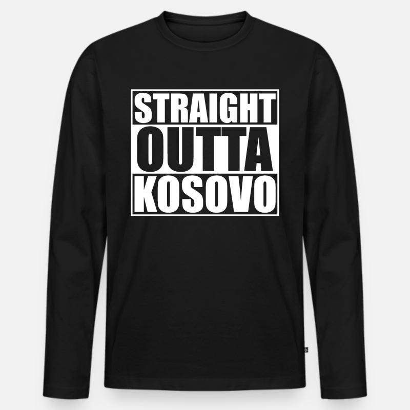 Kosovo - Männer Premium Bio Langarmshirt - Schwarz