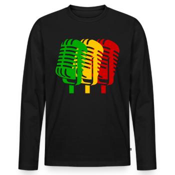 reggae - T-shirt manches longues Premium bio Homme - noir - Devant - Nico (187cm)