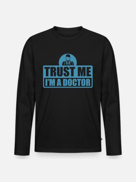 Doktor - Männer Premium Bio Langarmshirt - Schwarz