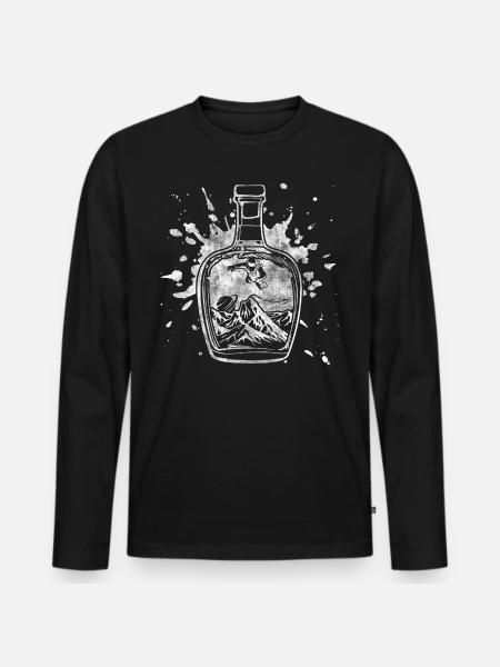 bottle - Men's Premium Organic Long Sleeve Shirt - black