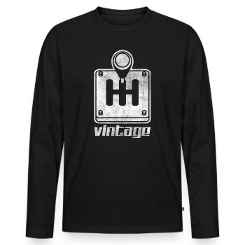 Car Vintage - Men's Premium Organic Long Sleeve Shirt - black - Front - Nico (187cm)