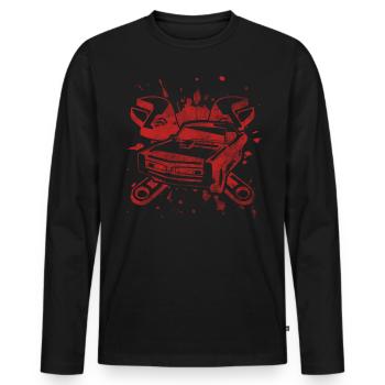 Mécanicien automobile - T-shirt manches longues Premium bio Homme - noir - Devant - Nico (187cm)