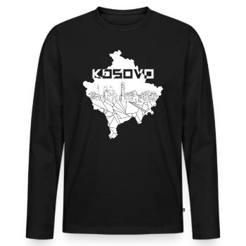 Kosovo - T-shirt manches longues Premium bio Homme - noir - Devant - Nico (187cm)